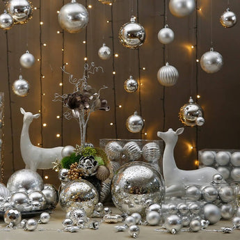 Crystalline Silver Ball Ornaments