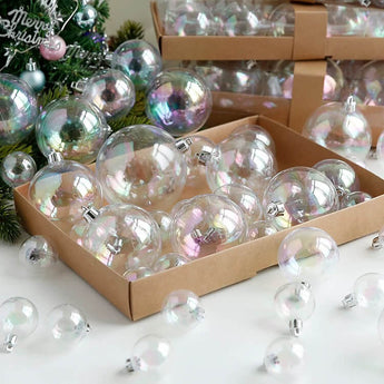 Iridescent Clear Christmas Balls