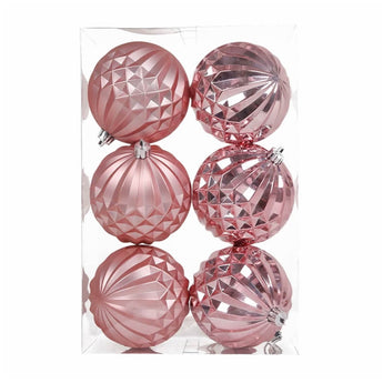 Pink Geometric Ball Ornaments