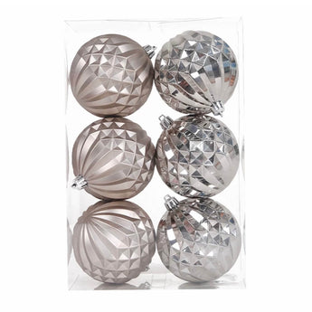 Platinum Geometric Ball Ornaments