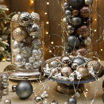 Silver Polka Dot Ball Ornaments