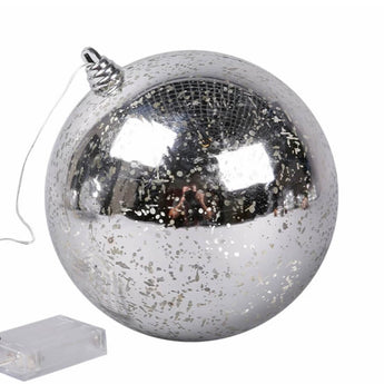 Silver Galaxy Ball Ornament ( with LED lights)