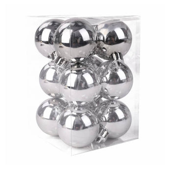 Glossy Silver Christmas Balls