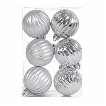 Silver Pumpkin Ball Ornaments