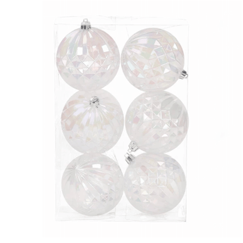 Iridescent Geometric Ball Ornaments